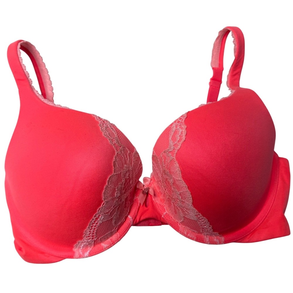 Victoria's Secret Body by Victoria Padded Perfect Coverage Bra 34D Neon Pink